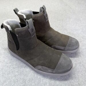 Stio Colter Boots Mens 13 Gray Suede Chelsea Insulated Fleece Lined Winter